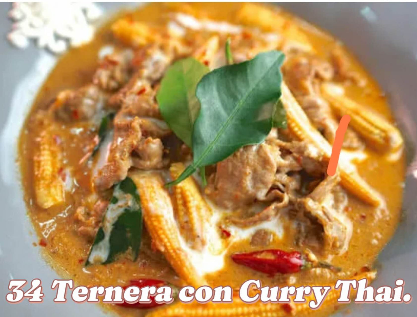 Ternera con (Curry THA.Rojo)